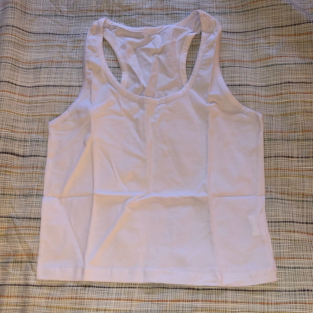 Basic White Racerback Crop Top